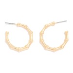 Wholesale metal Bamboo Hoop Earrings D