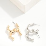 Wholesale metal Bamboo Hoop Earrings D