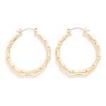 Wholesale metal Bamboo Hoop Drop Earrings L