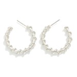 Wholesale twisted Metal Hoop Earring L