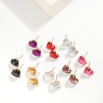 Wholesale glitter Resin Heart Stud Earrings L