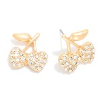 Wholesale pave Rhinestone Cherries Post Drop Earrings L