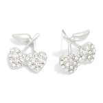 Wholesale pave Rhinestone Cherries Post Drop Earrings L