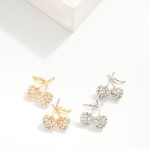 Wholesale pave Rhinestone Cherries Post Drop Earrings L
