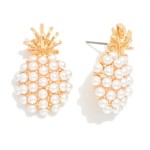 Wholesale pearl Studded Pineapple Drop Earrings L