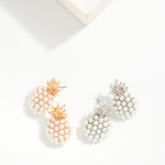 Wholesale pearl Studded Pineapple Drop Earrings L