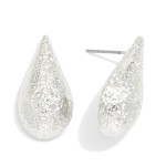 Wholesale textured Meal Teardrop Post Drop Earrings L