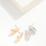 Wholesale textured Meal Teardrop Post Drop Earrings L