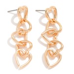 Wholesale linked Metal Hearts Post Drop Earrings L