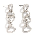 Wholesale linked Metal Hearts Post Drop Earrings L
