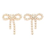Wholesale rhinestone Studded Bow Post Drop Earrings L