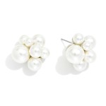 Wholesale pearl Cluster Stud Earrings L