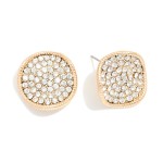 Wholesale pave Rhinestone Wavy Circle Post Drop Earrings L