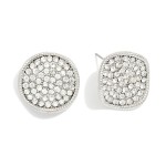 Wholesale pave Rhinestone Wavy Circle Post Drop Earrings L