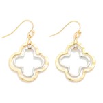 Wholesale nesting Hammered Metal Clovers Drop Earrings