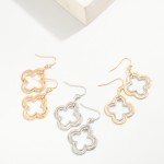 Wholesale nesting Hammered Metal Clovers Drop Earrings