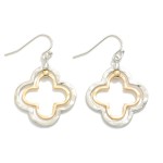 Nesting Hammered Metal Clovers Drop Earrings 