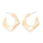 Wholesale metal Hexagon Hoop Earrings D