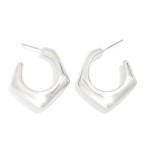 Wholesale metal Hexagon Hoop Earrings D