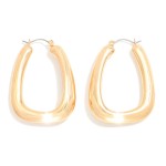 Wholesale chunky Metal Rectangle Hoop Earrings D