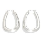 Wholesale chunky Metal Rectangle Hoop Earrings D