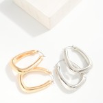 Wholesale chunky Metal Rectangle Hoop Earrings D