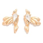 Wholesale metal Bird Stud Earrings Rhinestone Accent L