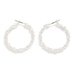 Wholesale intertwined Textured Metal Hoop Earrings Brass Base D