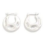 Wholesale dented Metal Hoop Earrings Brass Base D