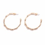 Wholesale cinched Metal Hoop Earrings Brass Base D