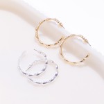 Wholesale cinched Metal Hoop Earrings Brass Base D
