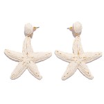 Wholesale raffia Starfish Post Drop Earrings L