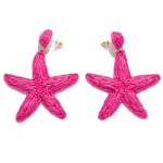 Wholesale raffia Starfish Post Drop Earrings L