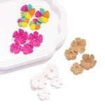 Wholesale linked Raffia Flower Post Drop Earrings L