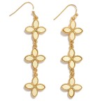 Wholesale linked Wooden Clovers Drop Earrings L