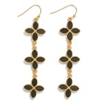 Wholesale linked Wooden Clovers Drop Earrings L