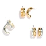 Wholesale triple Strand Metal Drop Hoop Earring L