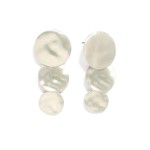 Wholesale linked Textured Metal Circle Post Drop Earrings L