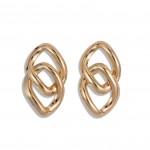 Linked Metal Tone Geometric Shape Drop Earrings

- Approximately 2" L