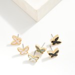 Wholesale acetate Butterfly Stud Earrings L