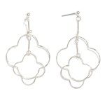 Wholesale nesting Linked Metal Clover Drop Earrings L