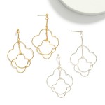 Wholesale nesting Linked Metal Clover Drop Earrings L
