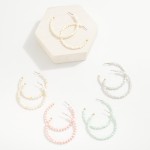 Wholesale wire Hoop Drop Earring Seed Marble Beads L