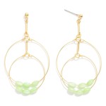 Wholesale linked Metal Hoop Drop Earrings Bead Details L