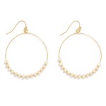 Wholesale metal Wire Hoop Drop Earrings Marbled Metal Beads L
