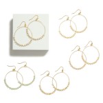 Wholesale metal Wire Hoop Drop Earrings Marbled Metal Beads L