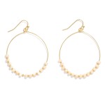 Wholesale metal Wire Hoop Drop Earrings Marbled Metal Beads L