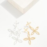 Wholesale metal Infinity Clover Drop Earring Clover Metal Post L