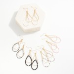 Wholesale layered Teardrop Hoop Beaded Wire Teardrop Drop Earrings L