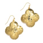 Wholesale hammered Metal Clover Drop Earrings L